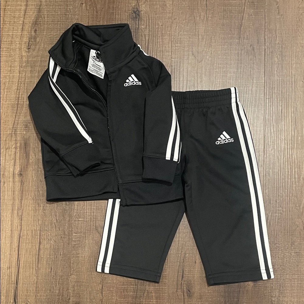 Adidas Black and White Kids Tracksuit